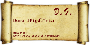 Deme Ifigénia névjegykártya
